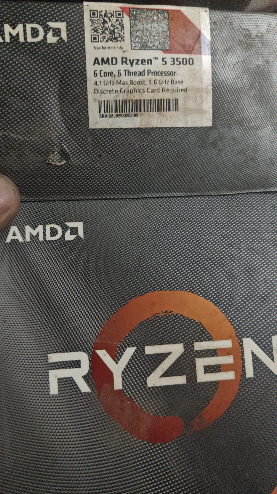 AMD RYZEN 5 3500 3.6 GHz Upto 4.1 GHz AM4 Socket 6 Cores 6 Threads Used CPU