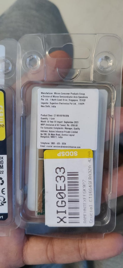 Crucial 32GB (16GBx2) DDR4 3200MHZ SODIMM Used Laptop RAM