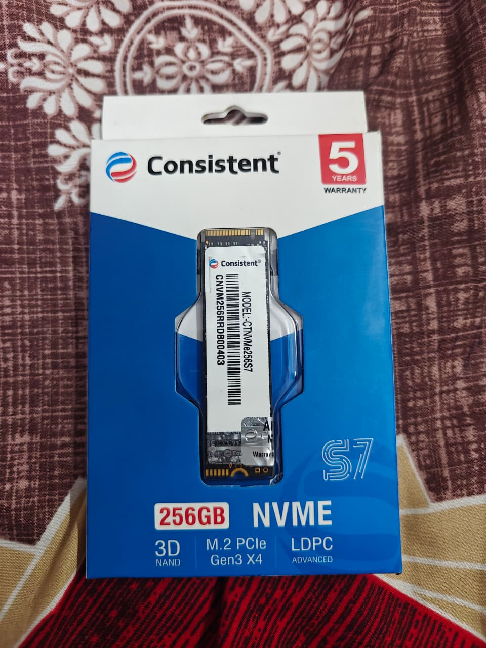 Consistent 256GB NVMe PCIe M.2 SSD 2280, 3D NAND with SLC Cache, Up to 2200MB/s Used SSD