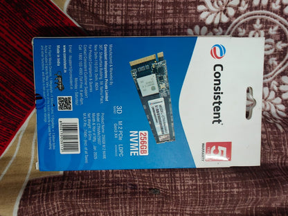 Consistent 256GB NVMe PCIe M.2 SSD 2280, 3D NAND with SLC Cache, Up to 2200MB/s Used SSD