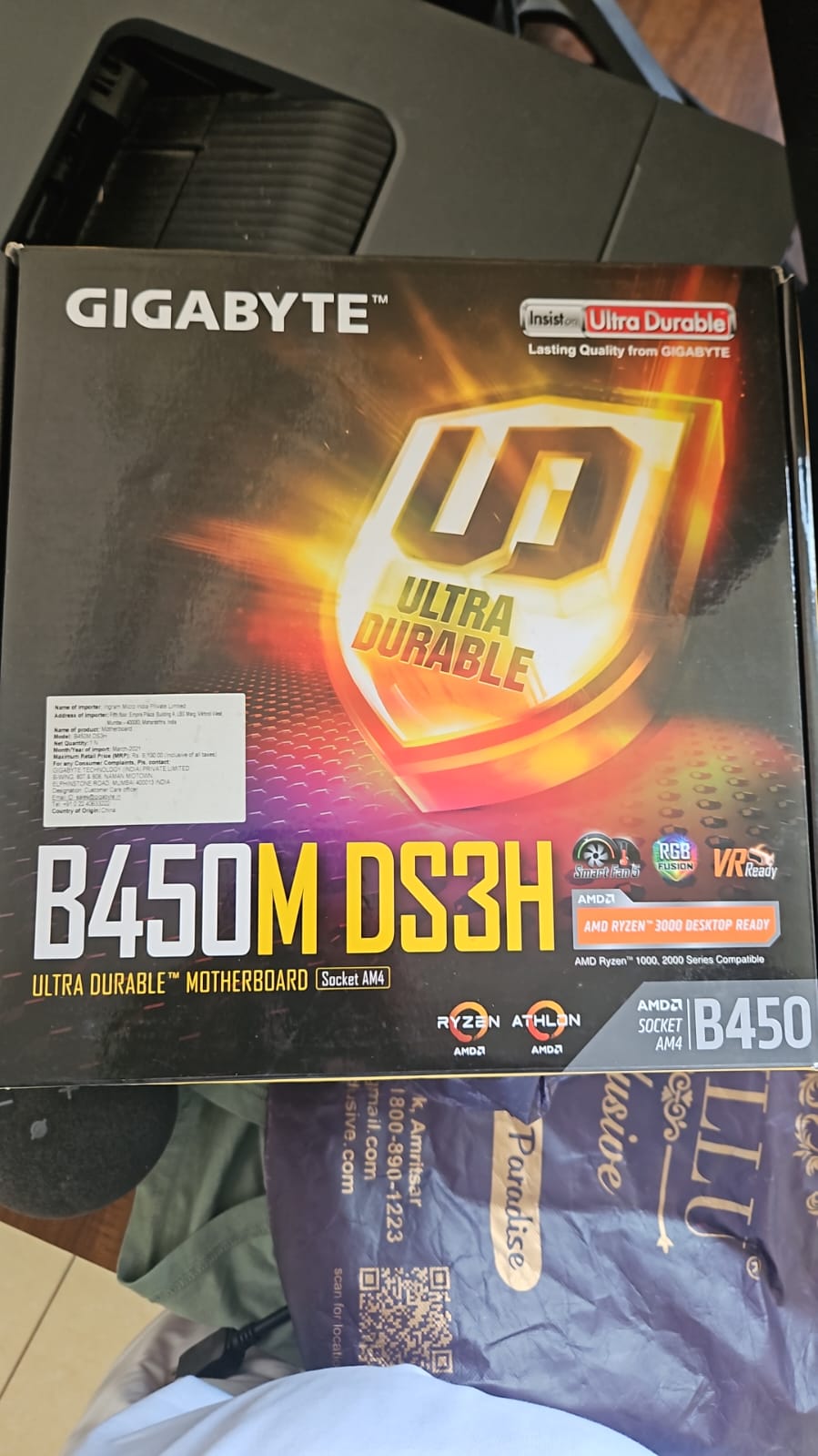 AMD Ryzen 5 3600 + Gigabyte B450m DS3H DDR4 (Processor+Motherboard) COMBO Used
