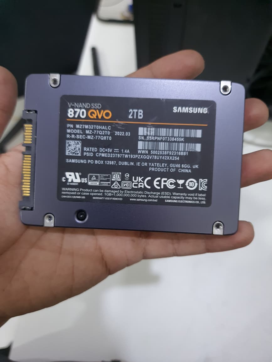 SAMSUNG 870 QVO SATA III 2.5" 2TB Internal SSD  Used SSD