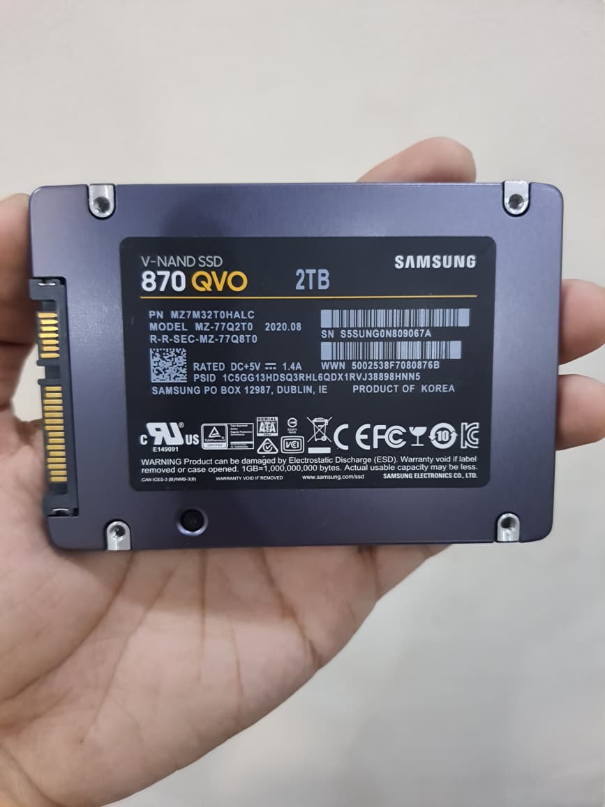 SAMSUNG 870 QVO SATA III 2.5" 2TB Internal SSD  Used SSD