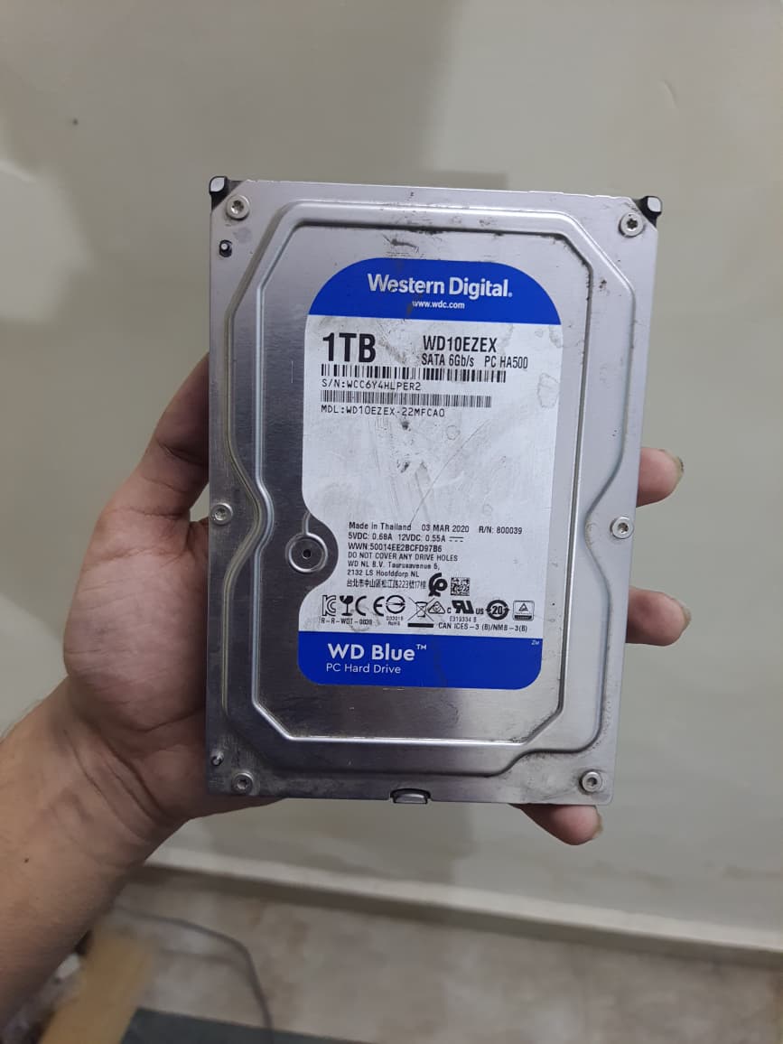 Western digital WD blue 1TB Internal HDD 3.5 inch  Used HDD
