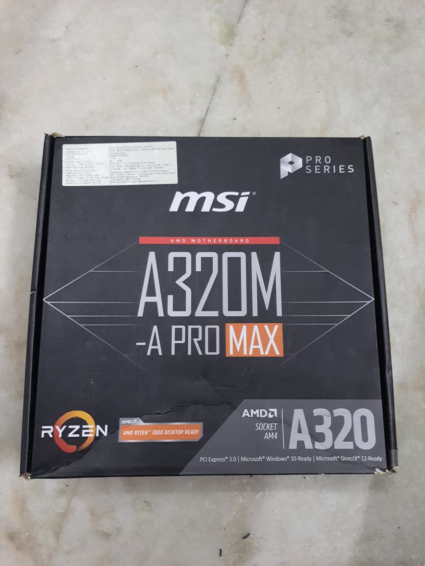 AMD ATHLON 3000G + MSI A320M A PRO MAX DDR4 (Processor+Motherboard) COMBO Used