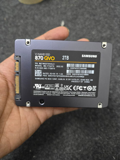 SAMSUNG 870 QVO SATA III 2.5" 2TB Internal SSD  Used SSD