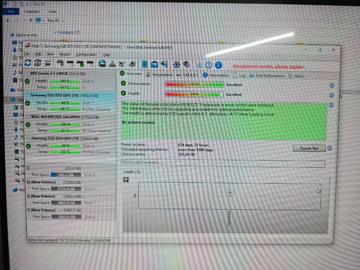 SAMSUNG 870 QVO SATA III 2.5" 2TB Internal SSD  Used SSD