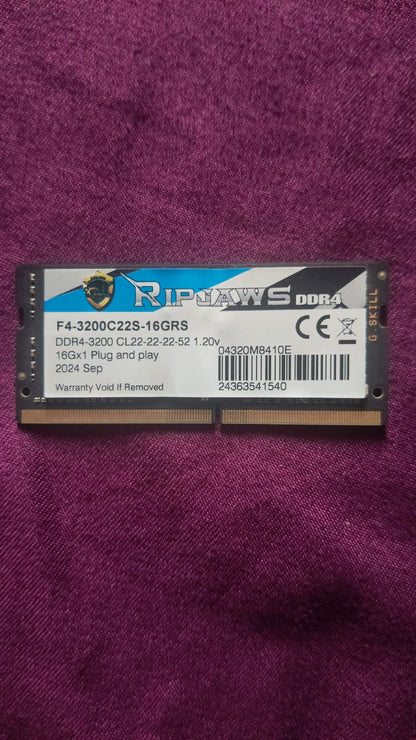G.Skill RipJaws 16GB DDR4 3200 CL22 Used Laptop RAM