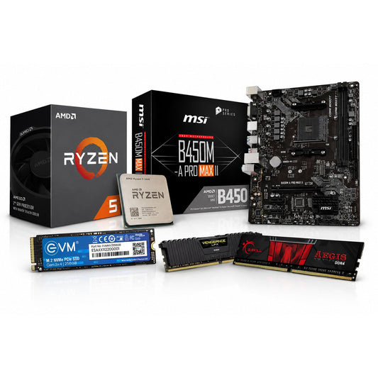 AMD Ryzen 5 2600 + MSI B450M-A PRO MAX II + 16GB Ram, 256GB SSD  (Processor+Motherboard+Ram+SSD) Used COMBO