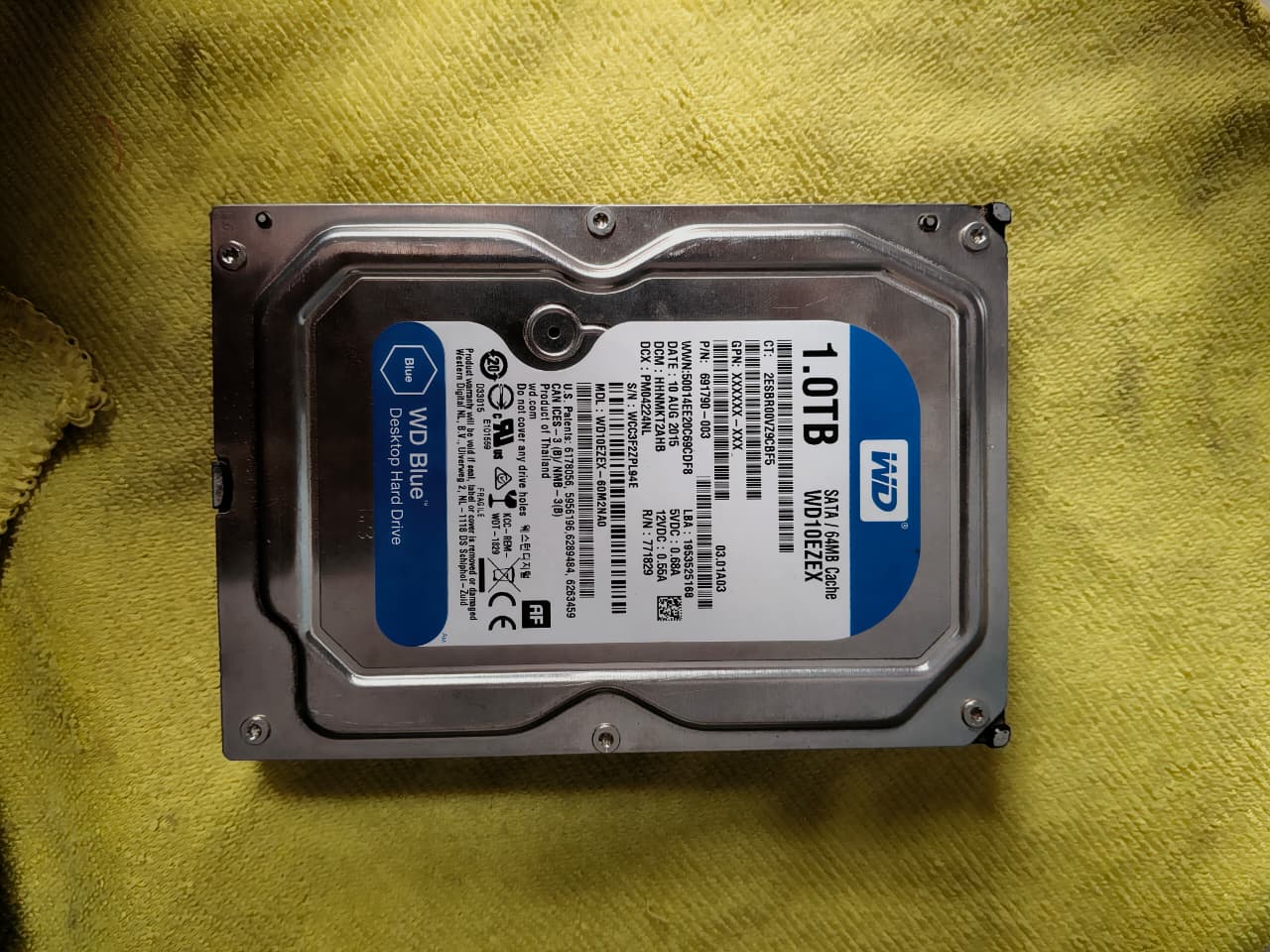Western digital WD blue 1TB Internal HDD 3.5 inch  Used HDD