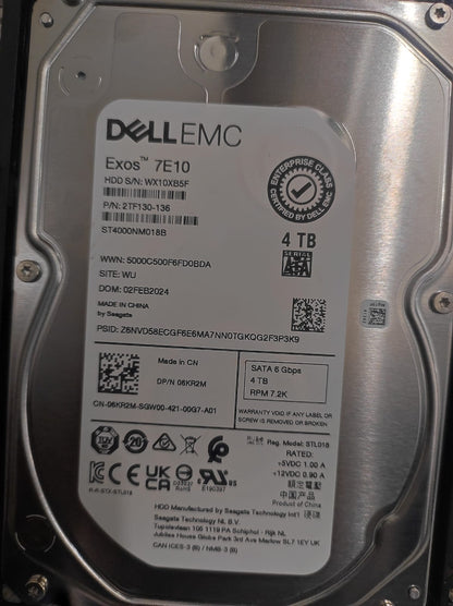 Dell-branded Seagate Exos 4TB enterprise continuous 24/7 server workloads 3.5 inch Used HDD
