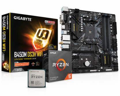 AMD Ryzen 5 3600 + Gigabyte B450m DS3H Wifi DDR4 (Processor+Motherboard) COMBO Used