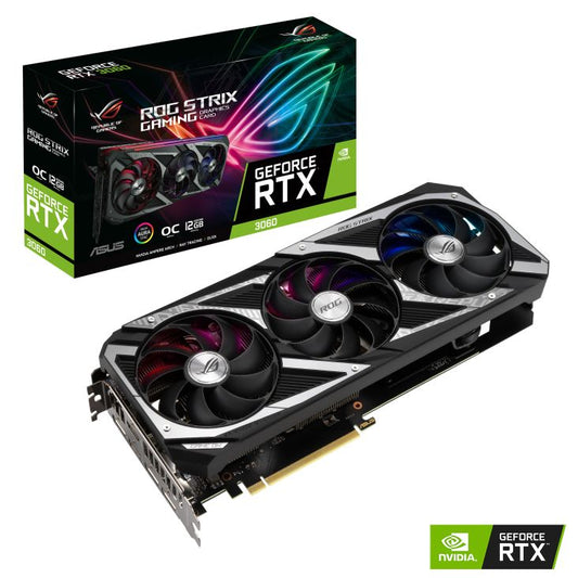 ASUS ROG Strix RTX 3060 V2 OC Edition 12GB buffed-up design Used GPU