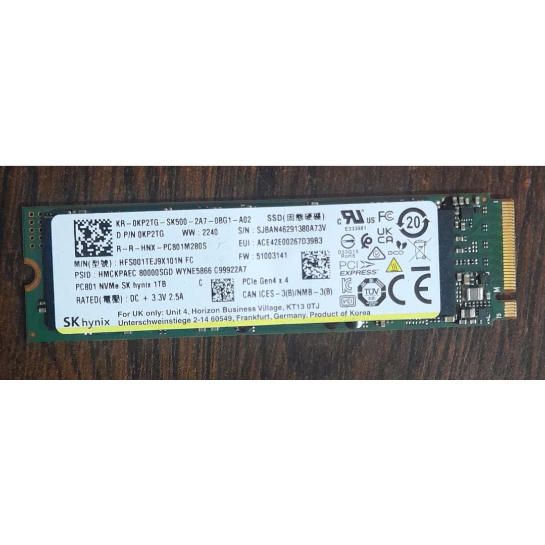 SK Hynix PC801 Gen 4 1TB NVMe M.2 (2280) Internal SSD Used SSD - Computify.in