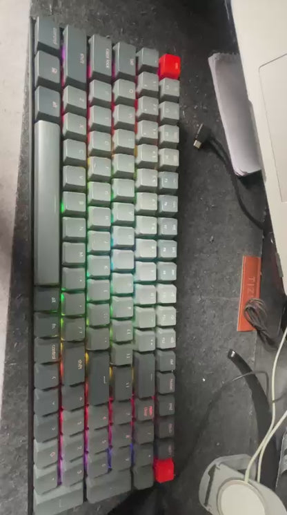 Keychron K4 Wireless Bluetooth/USB Wired Gaming Mechanical Keyboard, Compact 100 Keys 96% Layout RGB LED Backlit Used Keyboard