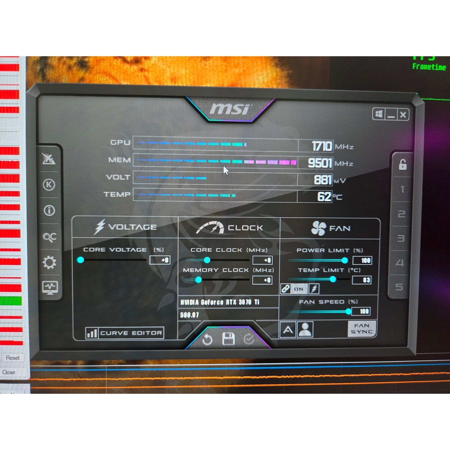 MSI GeForce RTX 3070 Ti GAMING X TRIO 8GB Used GPU